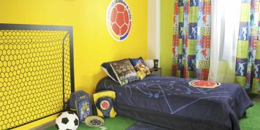 Una habitación al estilo de la Selección Colombia