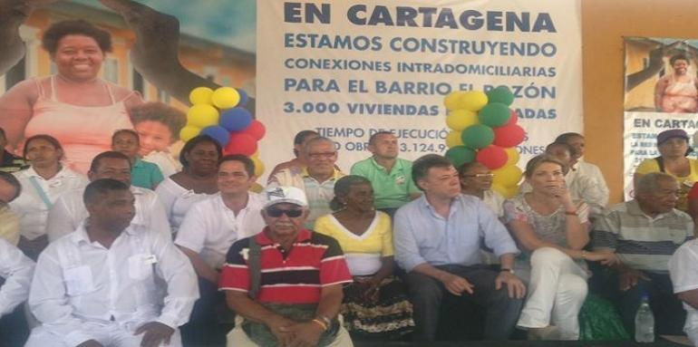 El Gobierno hizo entrega de instalaciones de agua potable en el Pozón, Cartagena